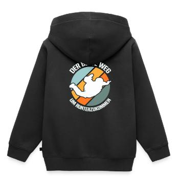 Fallschirmspringen Fallschirmspringer - Kinder Premium Organic Hoodie - Schwarz - Hinten - AI Model Kid Male (0cm)