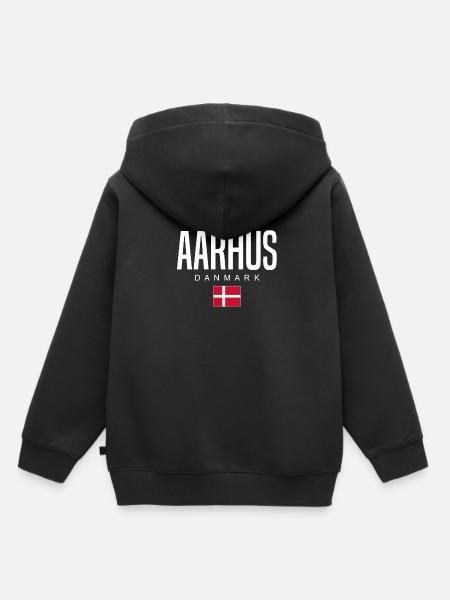 Aarhus Dänemark - Kinder Premium Organic Hoodie - Schwarz