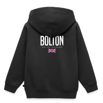 Bolton Vereinigtes Königreich - Kinder Premium Organic Hoodie - Schwarz - Hinten - AI Model Kid Male (0cm)