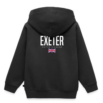 Exeter Vereinigtes Königreich - Kinder Premium Organic Hoodie - Schwarz - Hinten - AI Model Kid Male (0cm)