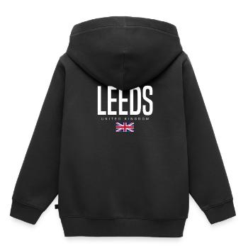 Leeds Vereinigtes Königreich - Kinder Premium Organic Hoodie - Schwarz - Hinten - AI Model Kid Male (0cm)