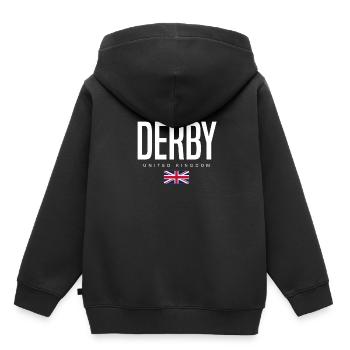Derby Vereinigtes Königreich - Kinder Premium Organic Hoodie - Schwarz - Hinten - AI Model Kid Male (0cm)