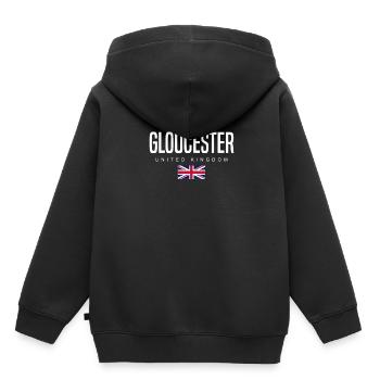 Gloucester Vereinigtes Königreich - Kinder Premium Organic Hoodie - Schwarz - Hinten - AI Model Kid Male (0cm)