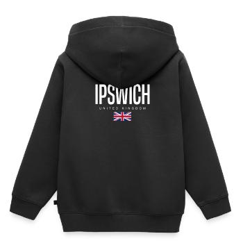 Ipswich Vereinigtes Königreich - Kinder Premium Organic Hoodie - Schwarz - Hinten - AI Model Kid Male (0cm)