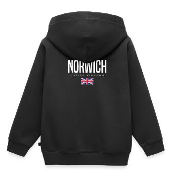 Norwich Vereinigtes Königreich - Kinder Premium Organic Hoodie - Schwarz - Hinten - AI Model Kid Male (0cm)