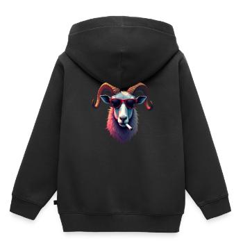 Bulldog with sunglasses animal motif smoking - Kids Premium Organic Hoodie - black - Back - AI Model Kid Male (0cm)