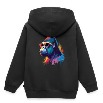 Gorilla Kunst Kunstwerk Pop Art Gorilla - Kinder Premium Organic Hoodie - Schwarz - Hinten - AI Model Kid Male (0cm)