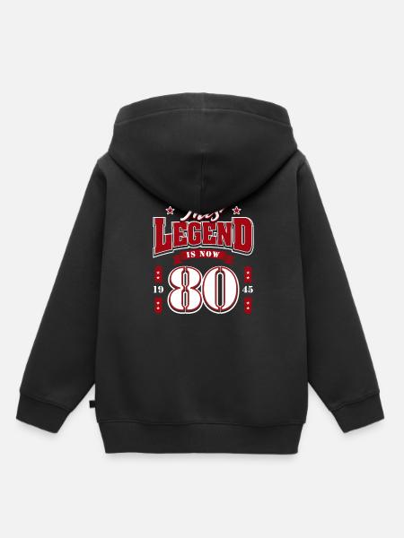 80th Birthday 1945 Legend 80th Anniversary - Kids Premium Organic Hoodie - black