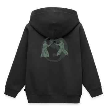 Aïkido - Sweat Premium à capuche enfant bio - noir - Dos - AI Model Kid Male (0cm)