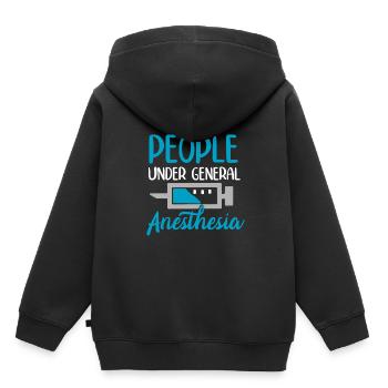 I like people under general Anesthesia - Kinder Premium Organic Hoodie - Schwarz - Hinten - AI Model Kid Male (0cm)