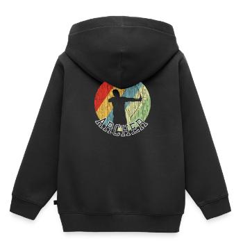 Bogenschießen - Kinder Premium Organic Hoodie - Schwarz - Hinten - AI Model Kid Male (0cm)