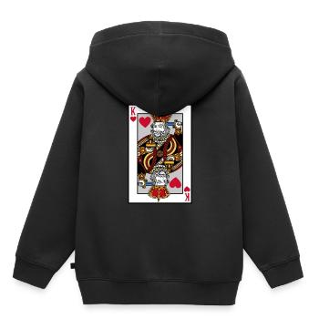T-shirt Coeur Roi du Blackjack, Argent de Poker - Sweat Premium à capuche enfant bio - noir - Dos - AI Model Kid Male (0cm)