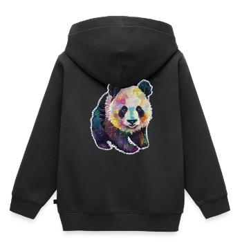 BABY PANDA AQUARELL - Kinder Premium Organic Hoodie - Schwarz - Hinten - AI Model Kid Male (0cm)