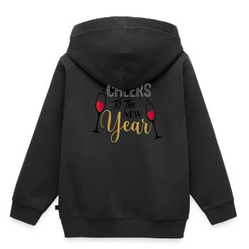 Bravo Nouvel An Nouvel An Noël - Sweat Premium à capuche enfant bio - noir - Dos - AI Model Kid Male (0cm)
