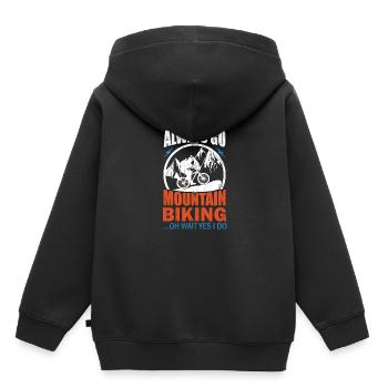 Mountainbike Mountainbiker Mountainbiking Fahrrad - Kinder Premium Organic Hoodie - Schwarz - Hinten - AI Model Kid Male (0cm)