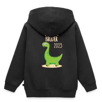 Kleiner Bruder 2023 - Kinder Premium Organic Hoodie - Schwarz - Hinten - AI Model Kid Male (0cm)