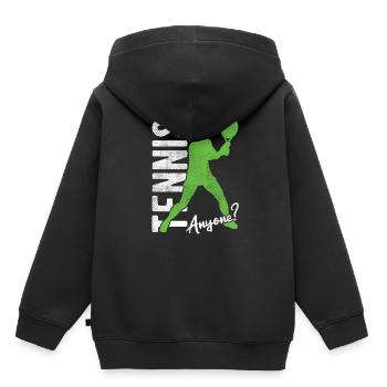Tennisplatz Spruch Für Tennis - Kinder Premium Organic Hoodie - Schwarz - Hinten - AI Model Kid Male (0cm)