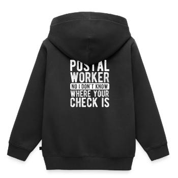 Briefträger Und Paket-Zusteller Für Postboten - Kinder Premium Organic Hoodie - Schwarz - Hinten - AI Model Kid Male (0cm)