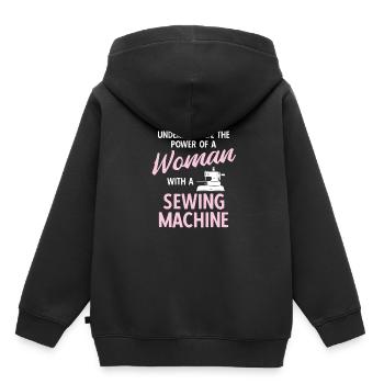 Nähen Und Schneidern Für Näher - Kinder Premium Organic Hoodie - Schwarz - Hinten - AI Model Kid Male (0cm)