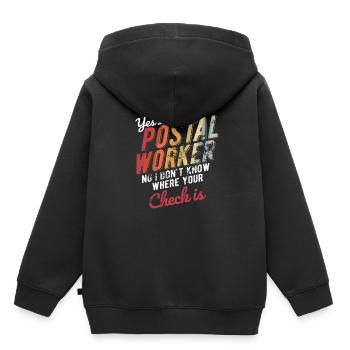 Briefträger Und Paket-Zusteller Für Postboten - Kinder Premium Organic Hoodie - Schwarz - Hinten - AI Model Kid Male (0cm)