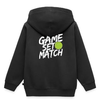 Tennisplatz Spruch Für Tennis - Kinder Premium Organic Hoodie - Schwarz - Hinten - AI Model Kid Male (0cm)