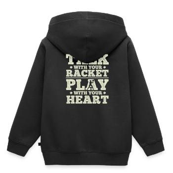 Tennisplatz Spruch Für Tennis - Kinder Premium Organic Hoodie - Schwarz - Hinten - AI Model Kid Male (0cm)