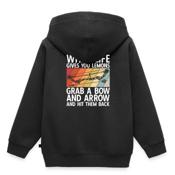 Bogenschießen Archery - Kinder Premium Organic Hoodie - Schwarz - Hinten - AI Model Kid Male (0cm)