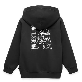 Grappling Martial Arts Wrestling - Kinder Premium Organic Hoodie - Schwarz - Hinten - AI Model Kid Male (0cm)
