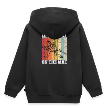 Grappling Martial Arts Wrestling - Kinder Premium Organic Hoodie - Schwarz - Hinten - AI Model Kid Male (0cm)