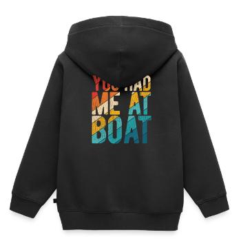 Segelboot Kapitän Spruch Zum Segeln - Kinder Premium Organic Hoodie - Schwarz - Hinten - AI Model Kid Male (0cm)