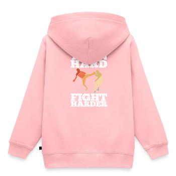 Kickboxing - Kinder Premium Organic Hoodie - Rosa - Hinten - AI Model Kid Female (0cm)