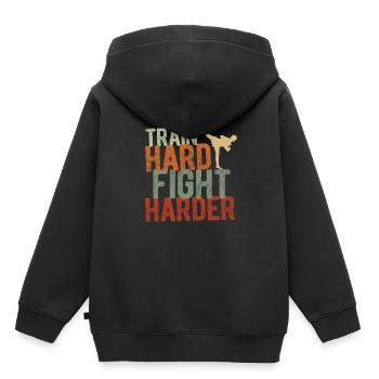 Kickboxing - Kinder Premium Organic Hoodie - Schwarz - Hinten - AI Model Kid Male (0cm)