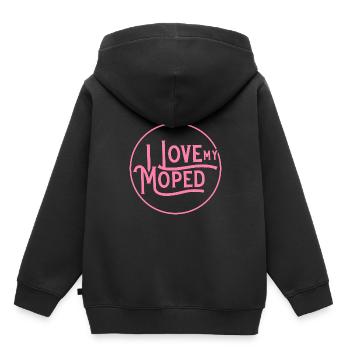 J’aime mon cyclomoteur mobylette cyclomoteur - Sweat Premium à capuche enfant bio - noir - Dos - AI Model Kid Male (0cm)