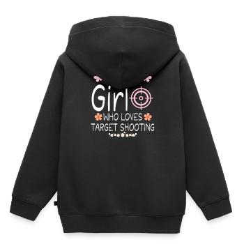 I m Just A Girl Who Loves Target Shooting - Sweat Premium à capuche enfant bio - noir - Dos - AI Model Kid Male (0cm)