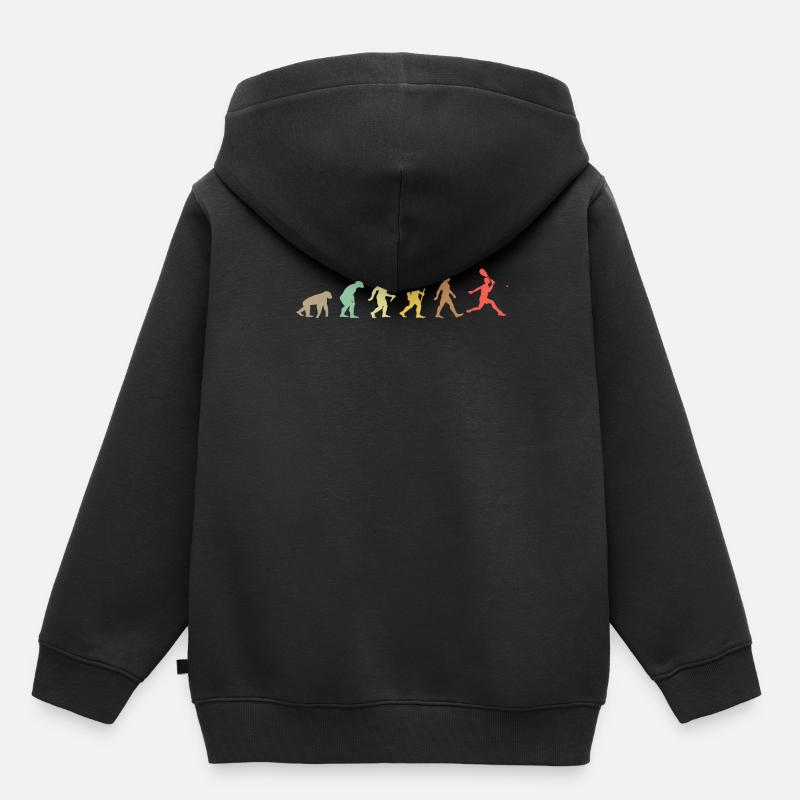 Vintage Squash Retro Squash Racket Evolution - Kids Premium Organic Hoodie - black