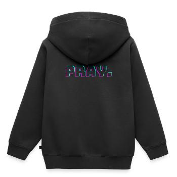 pray ( beten) - Kinder Premium Organic Hoodie - Schwarz - Hinten - AI Model Kid Male (0cm)