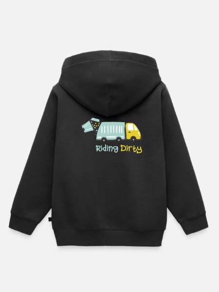 Fahren Mit Einem Schmutzigen Müllwagen - Kinder Premium Organic Hoodie - Schwarz