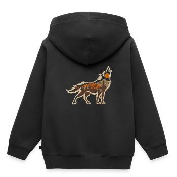 Wolf Nature Nature Nature Animaux sauvages - Sweat Premium à capuche enfant bio - noir - Dos - AI Model Kid Male (0cm)