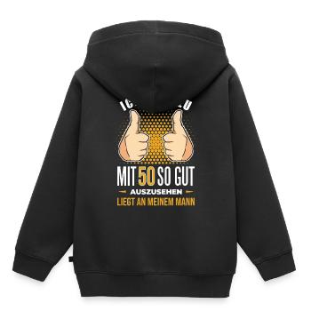50 Geburtstag. 50 Jahre Geschenk 50. Geburtstag - Kinder Premium Organic Hoodie - Schwarz - Hinten - AI Model Kid Male (0cm)