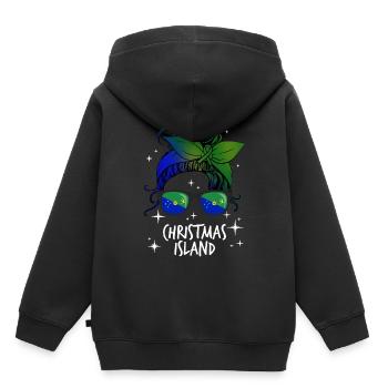 Île Christmas - Sweat Premium à capuche enfant bio - noir - Dos - AI Model Kid Male (0cm)