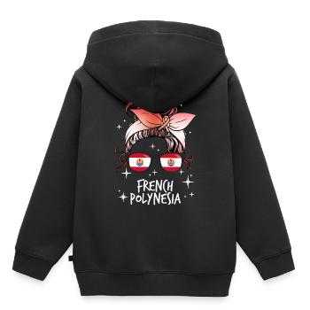 Polynésie française - Sweat Premium à capuche enfant bio - noir - Dos - AI Model Kid Male (0cm)
