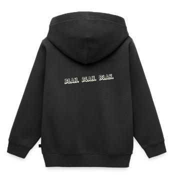 Blahblahblah Blablabla Blah Bla blabla Geschwätz - Sweat Premium à capuche enfant bio - noir - Dos - AI Model Kid Male (0cm)