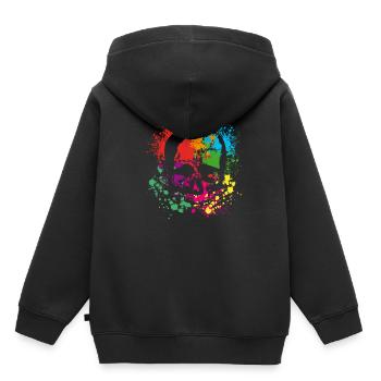 Skull - skull - splash of color - Kids Premium Organic Hoodie - black - Back - AI Model Kid Male (0cm)