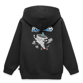 Fournado, anniversaire, enfant de 4 ans - Sweat Premium à capuche enfant bio - noir - Dos - AI Model Kid Male (0cm)