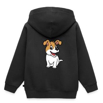 Animaux chiens Chiens Enfants Bébé Bébé Animaux - Sweat Premium à capuche enfant bio - noir - Dos - AI Model Kid Male (0cm)