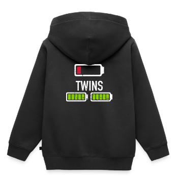 jumeaux - Sweat Premium à capuche enfant bio - noir - Dos - AI Model Kid Male (0cm)