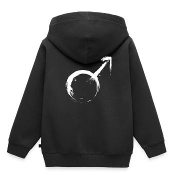 Männliches Geschlechtssymbol Symbol Vektor - Sweat Premium à capuche enfant bio - noir - Dos - AI Model Kid Male (0cm)