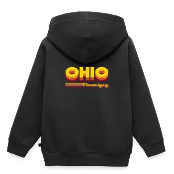 cool Ohio USA states design - Kids Premium Organic Hoodie - black - Back - AI Model Kid Male (0cm)