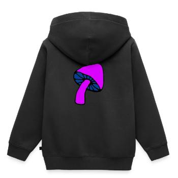Champignon psychédélique - Sweat Premium à capuche enfant bio - noir - Dos - AI Model Kid Male (0cm)