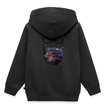 Barbe - barbe avec des lunettes - Sweat Premium à capuche enfant bio - noir - Dos - AI Model Kid Male (0cm)